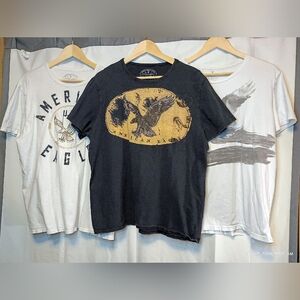Lot of 3 American Eagle Graphic T-Shirts Men's XL Eagle Print